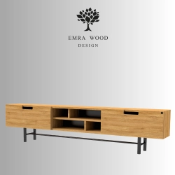 Szafka RTV-84 Drewno Lite Dąb Loft Lakier Rozmiary od 100 cm do 200 cm PREMIUM